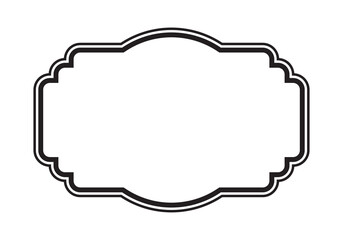 Retro frame. Beautiful simple design. Vintage style decorative border, isolated on white background. Deco elegant art object. Empty copy space for decoration, photo, banner.