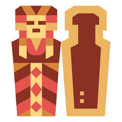sarcophagus flat icon style