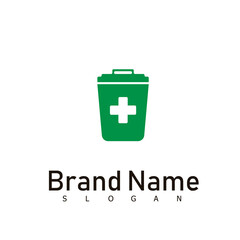 Recycling bins junk logo design symbol