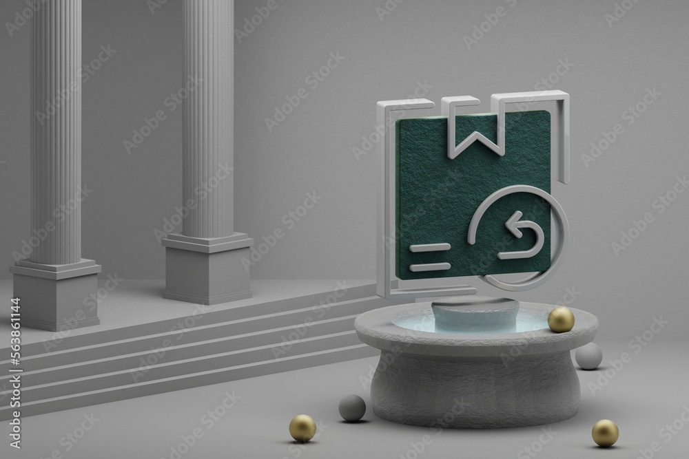 Poster beautiful abstract illustrations delivery returns symbol icon on a fountain and column background. 3