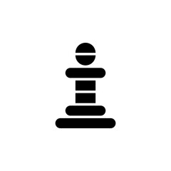 Chess pawn. Simple vector logo. Abstract silhouette on white background.