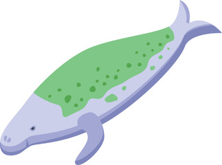 Sick dugong icon isometric vector. Sea mammal. Water animal