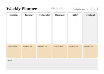 Weekly Planner, Weekly Organizer, Printable Weekly Kit, Digital Planner Kit