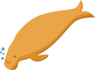 Brown dugong icon isometric vector. Sea baby. Water animal