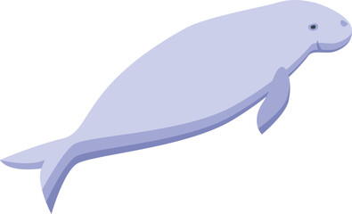 Aquatic mammal icon isometric vector. Sea manatee. Water animal