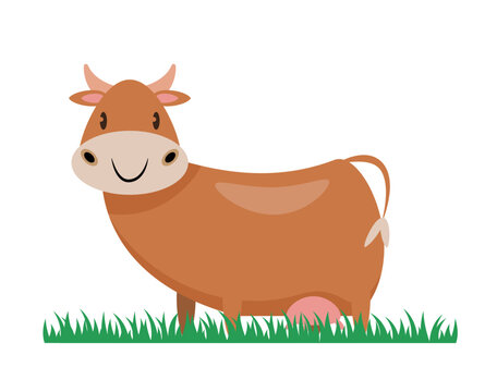 cow cartoon character vector illustration