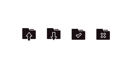 Folder related line icon set. File documents linear icons.
