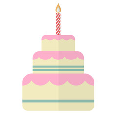 Wedding cake Valentine's Day Flat Icon