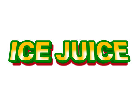 ICE JUICE text design in 3d style