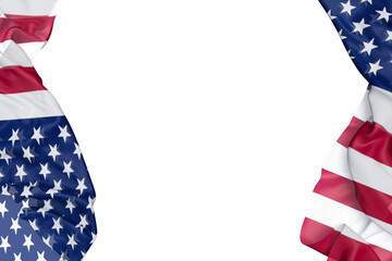 American flag 3d render cutout