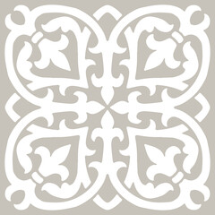 Ancient ceramic tile pattern. Wall or floor texture. Decorative antique stone ornament.