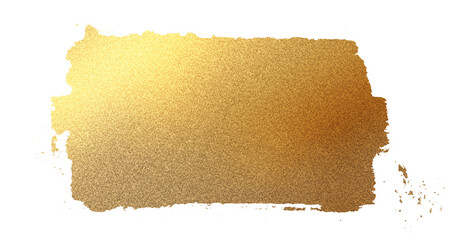 Digital illustration hand drawn abstract paint stain with gold glitter texture isolate on blank space.