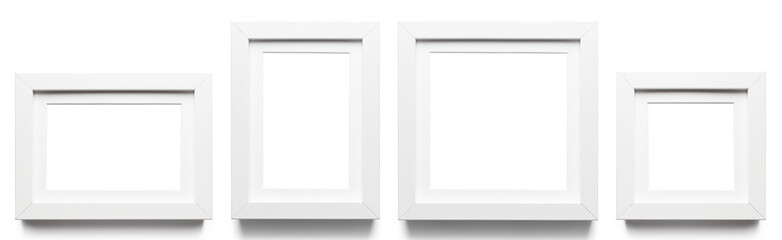 White frames collection, isolated on white background