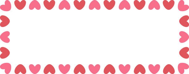 Valentine Frame Border Heart Rectangle Shape