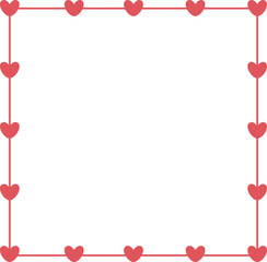 Valentine Frame Border Heart Square Shape