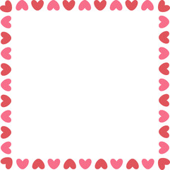 Valentine Frame Border Heart Square Shape