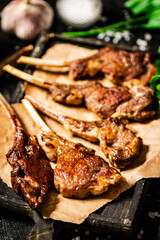Delicious homemade grilled lamb rack. 