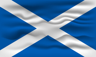 Waving flag of the country Scotland. Vector illustration.