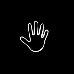 Fototapeta na wymiar Hand line icon.Symbol, logo illustration isolated on black background.