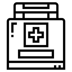 first aid kit line icon style