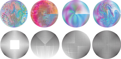Set of spheres . Lines constructed transparent sphere .Vector  .Technology sphere Logo . Design element for posters, social media, templates, flyers, brochures . Abstract trendy transparent circles