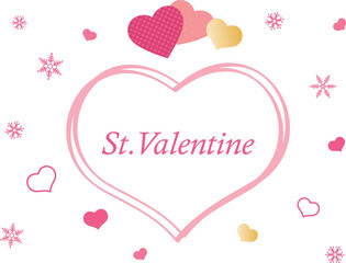 バレンタインデーのハートのタイトルイラスト