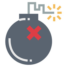 bomb flat icon style