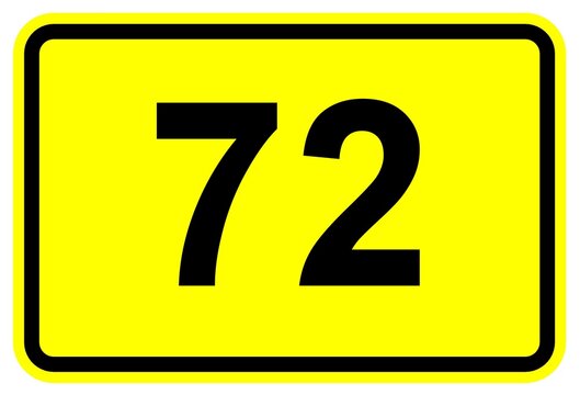Illustration eines Bundesstra&szlig;enschildes der B 72 in Deutschland	