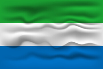 Obraz premium Waving flag of the country Sierra Leone. Vector illustration.
