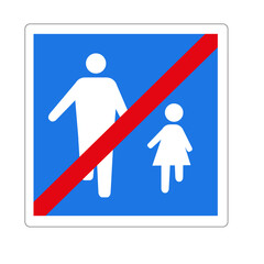 Panneau routier d'indication: Fin d'une aire piétonne