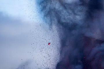 eruption of the volcano on the island of La Palma