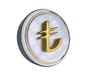 Realistic Coin with Lira Currency icon