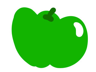 かわいい緑のパプリカ／手描きイラスト素材