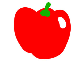 かわいい赤いパプリカ／手描きイラスト素材