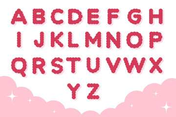 Set of Fluffy Alphabet vector