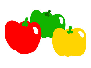 かわいいパプリカ／手描きイラスト素材