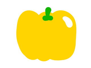 かわいい黄色のパプリカ／手描きイラスト素材