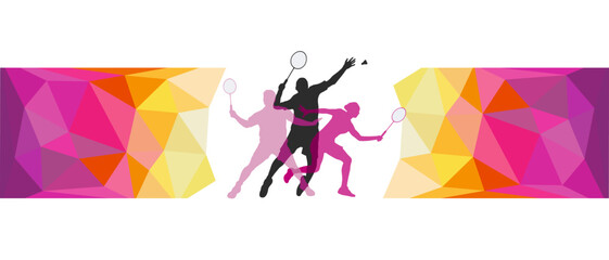 Badminton design sport graphic with badminton player in action and design elements in vector quality. - 563868946