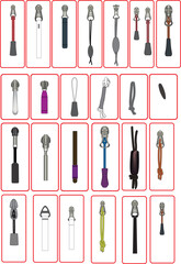 Zipper With Different Draw Chords and Pull, For Fashion Design, CAD, Freelance 