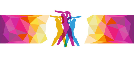 Cricket sport graphic for use as a template for flyer or for use in web design. - 563869166