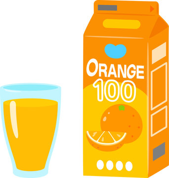 紙パック入りのオレンジジュース