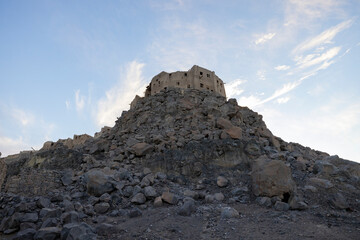 Views across the Khaybar heritage village and oasis in north west Saudi Arabia