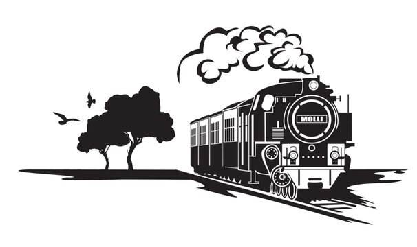 Der Molli in voller Fahrt als Vektoren