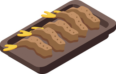 Tempura grilled icon isometric vector. Seafood dish. Snack japanese