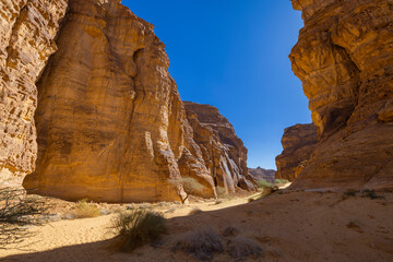 Natural outcrop rock formations near the Al Sahary resort  in Al Ula, north west Saudi Arabia