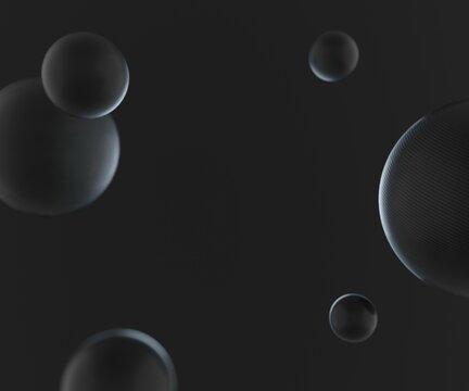 3d render of a circle black