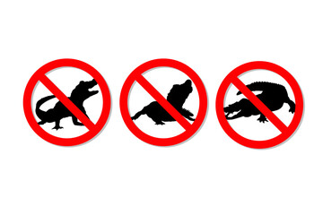 Warning sign no crocodile vector design