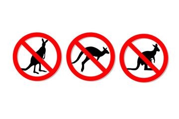 Warning sign no kangaroos vector design