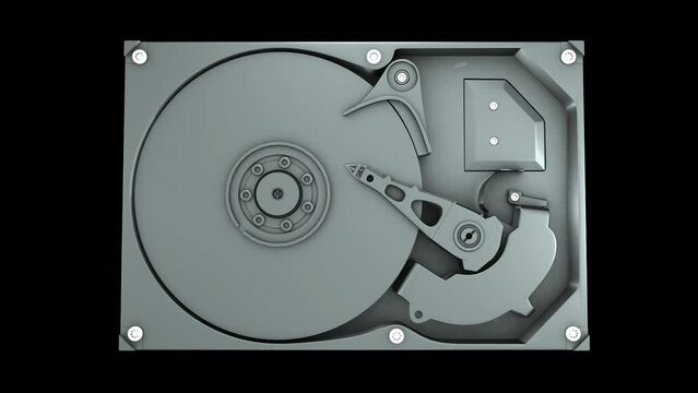Hard Disk Drive HDD Working 3D Animation Transparent Alpha Video