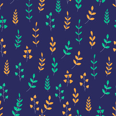 Colored leaves seamless pattern for textile print 
